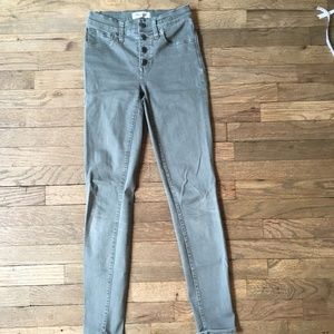 Madewell Button Up 9" High Rise Skinny in Sage
